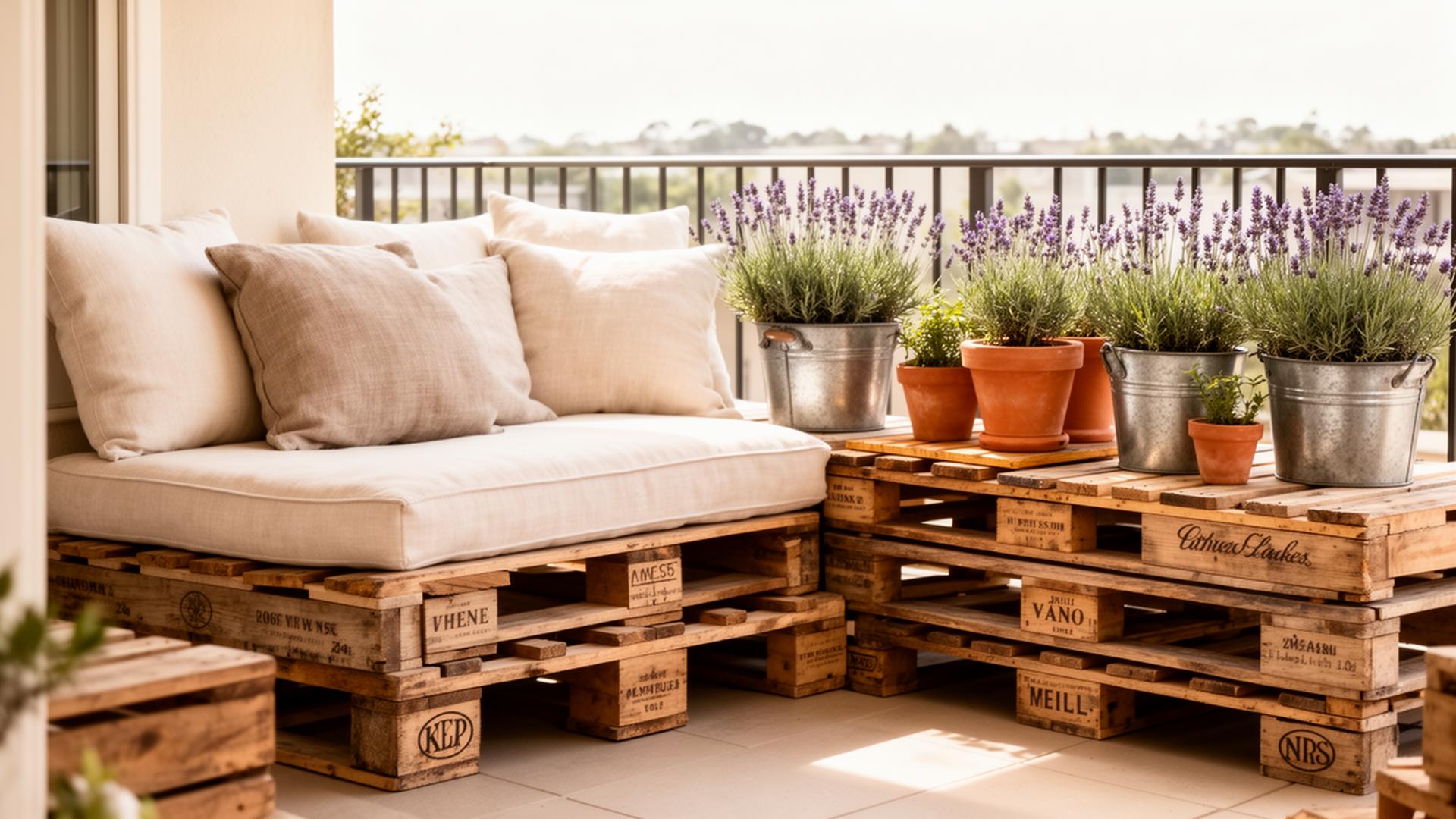 Balkon-DIY & Upcycling: Wie du mit Europaletten, Kisten & Altholz deinen Balkon neu erfindest – Balconique Magazin-Artikel