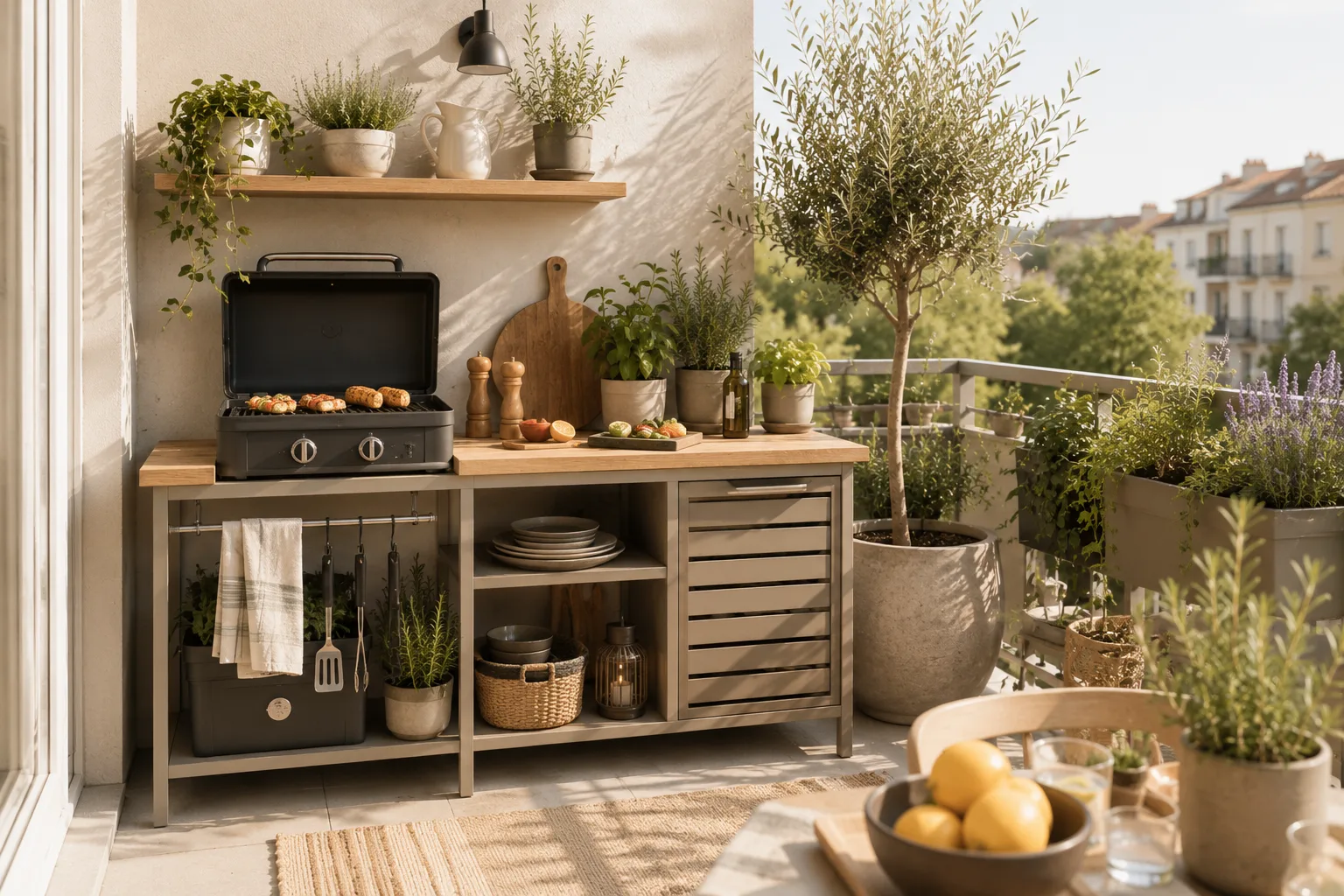 Outdoor-Küche auf dem Balkon – verwandter Magazin-Artikel von Balconique