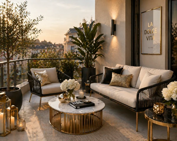 Contemporary Glam Balkon-Stil
